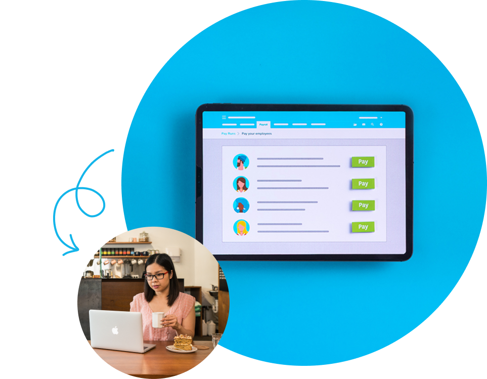 An employer uses a payroll app that integrates with Xero to pay her team.